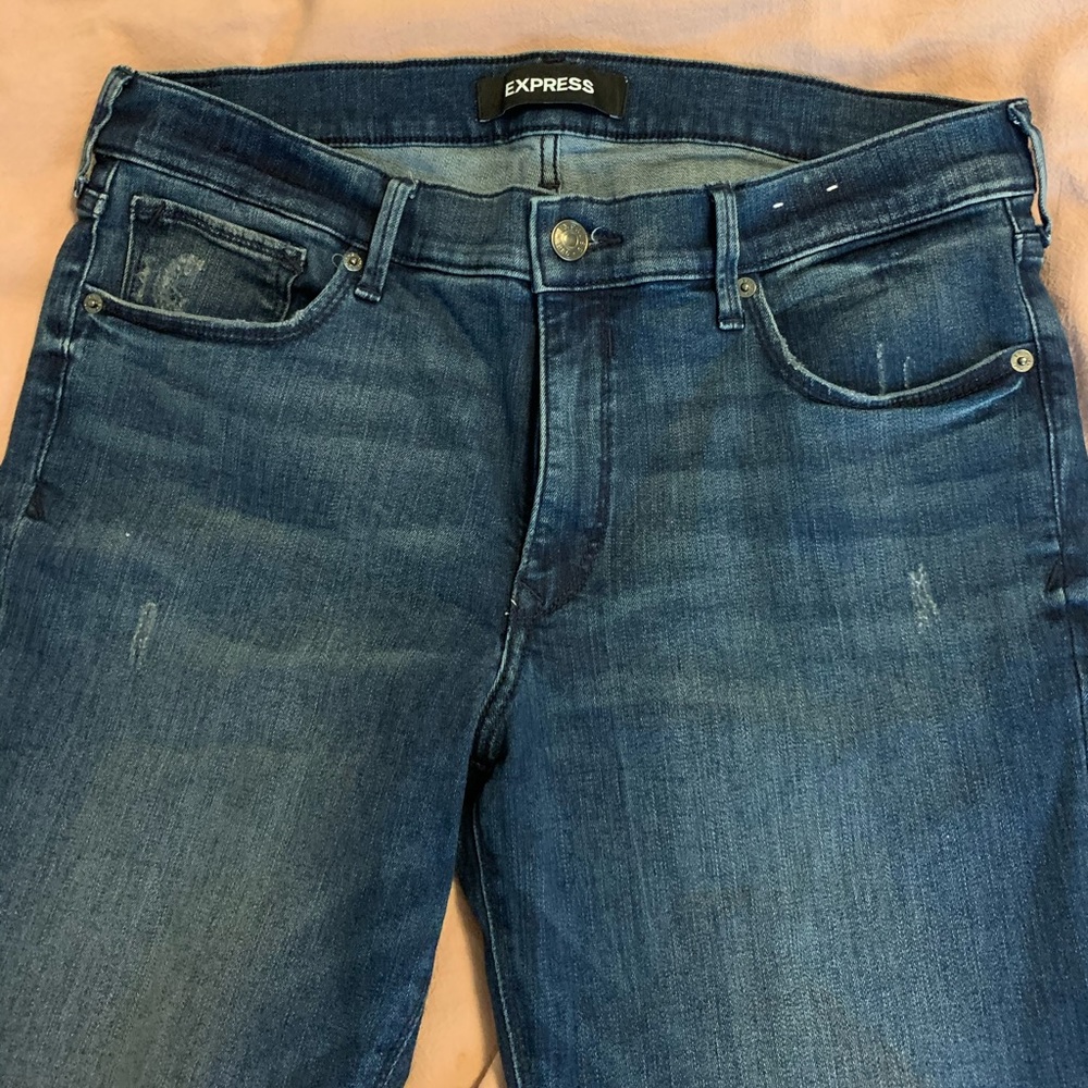 Women’s express skinny jeans with detail at ankle